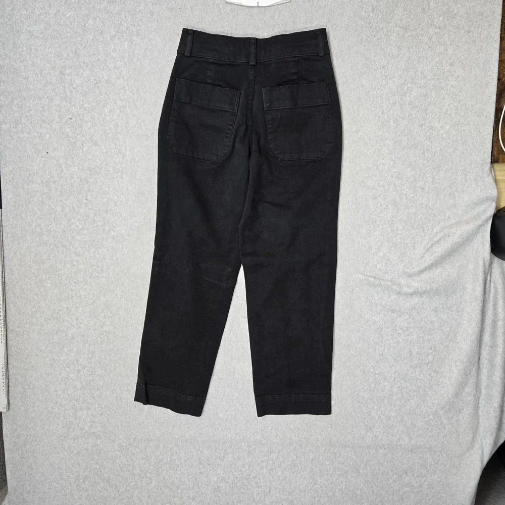 Everlane Women Pants 2 Black Twill Organic Cotton Taper Ankle 25
